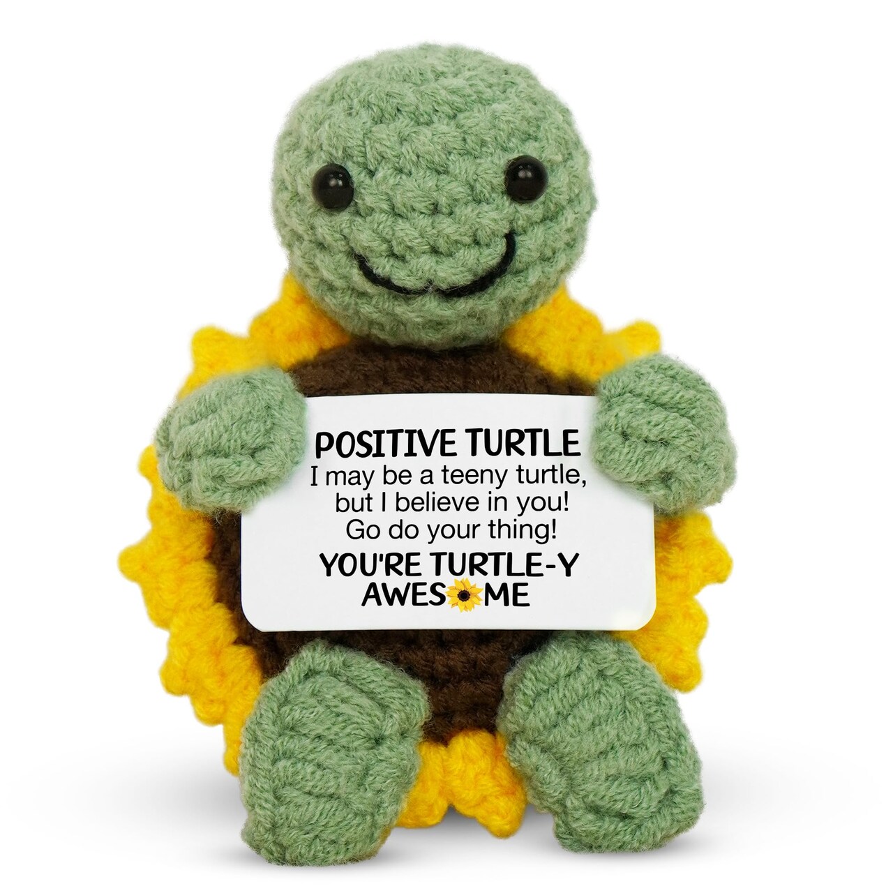 Valentines Day Gifts for Kids Teen - Positive Turtle Crochet Animals, Galentines Birthday Relaxtion Gifts for Teen Girls Boys Daughter Son Mom Dad Sister Friend Women Home Desk Basket Decor